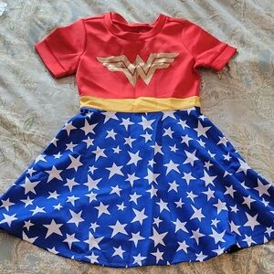WONDER WOMAN Superhero Costume Dress - Red, Blue, and Gold